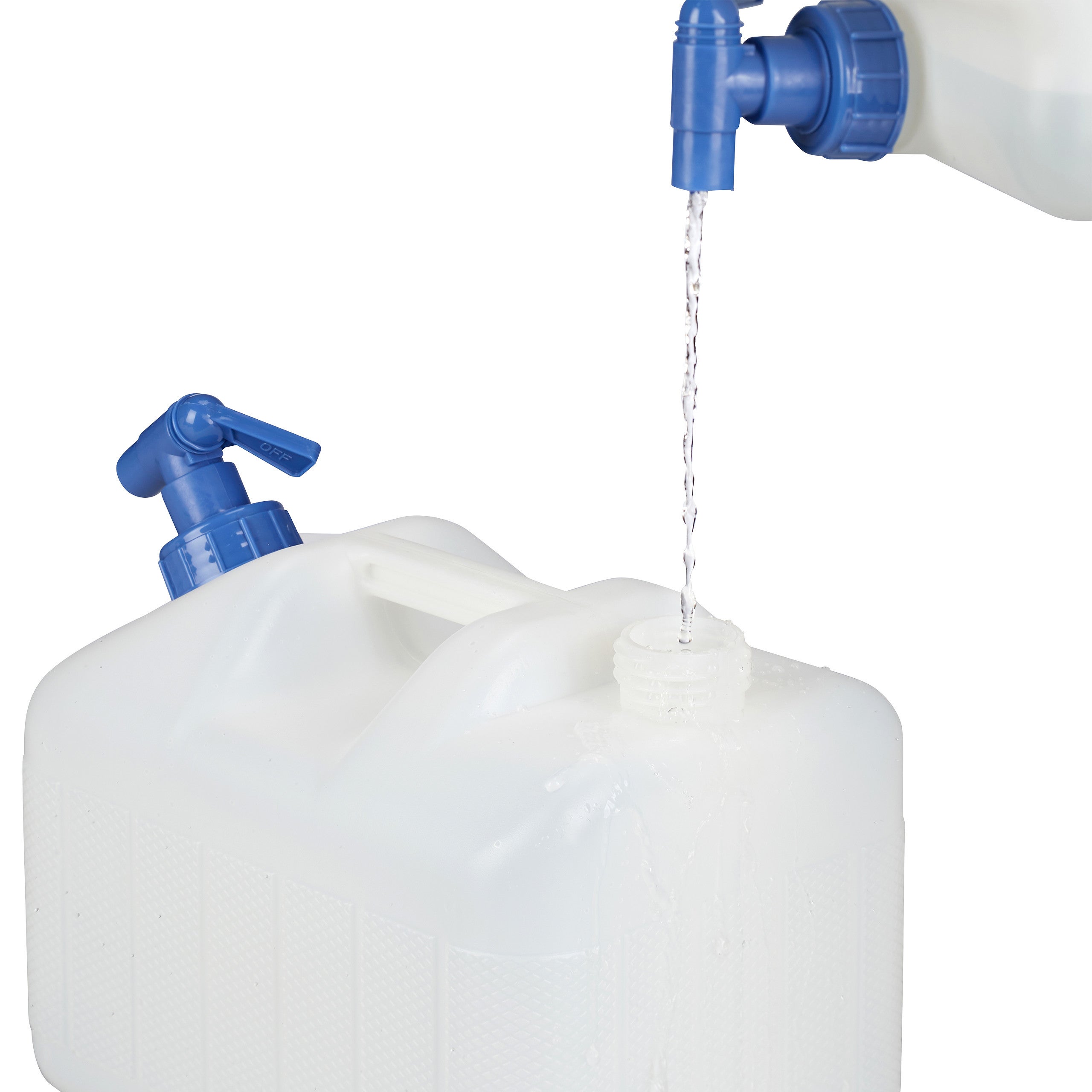 Jerrycan jerricane bidon d’eau robinet bouchon réservoir 10 L sans BPA camping voiture festival, blanc, Relaxdays - 6