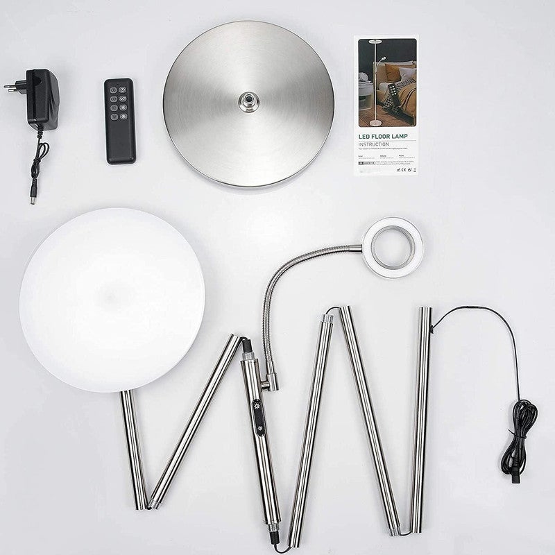 Amdelne Lampadaire LED, 30W+5W 2500LM, dimmable et couleur réglable 3000K-6000K, avec télécommande magnétique Nickel - 9