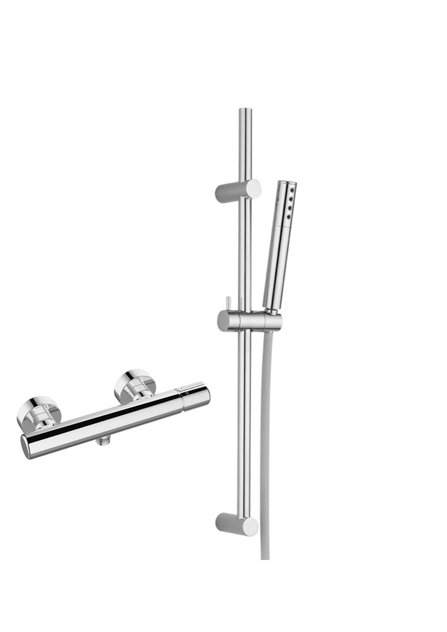 Pretto Ensemble de douche avec mitigeur, Couleur: Chrome