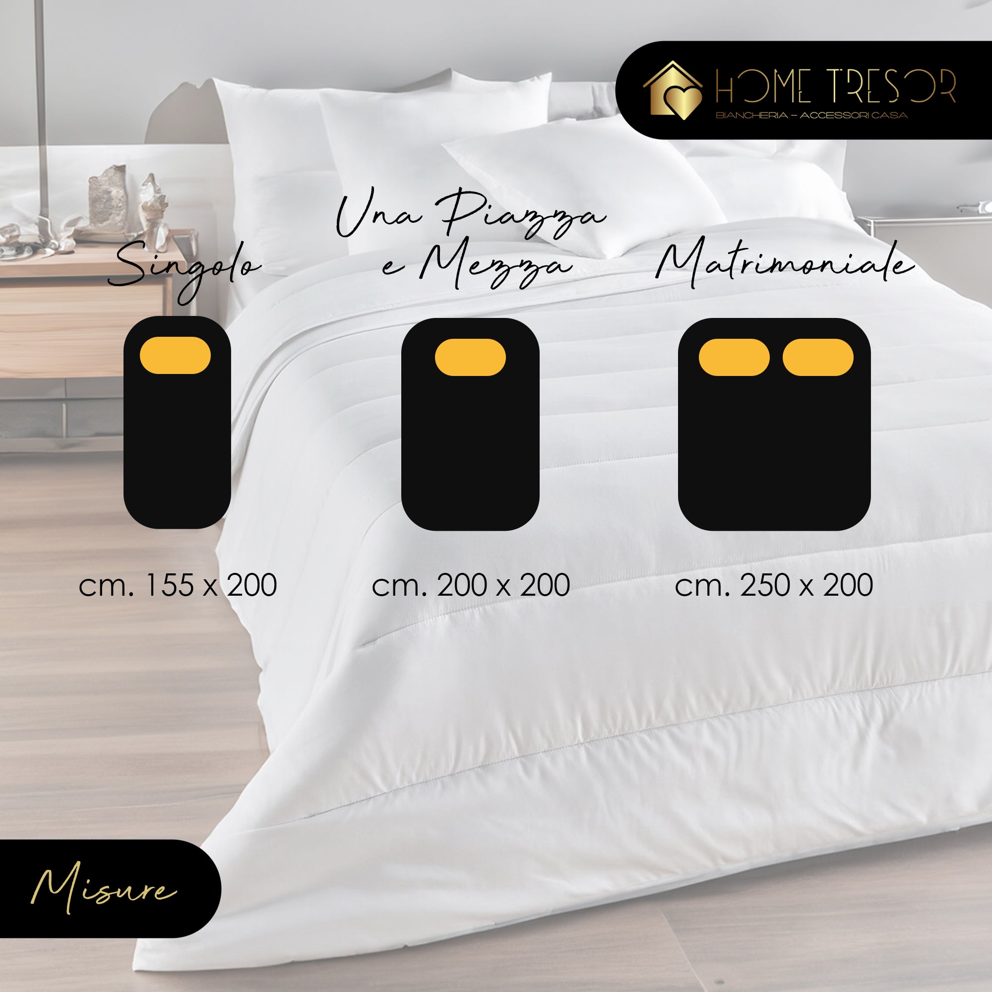 Piumino Singolo 4 Stagioni, Piumone Doppio Invernale in Calda Morbida Microfibra Anallergica 155 x 200cm - 3