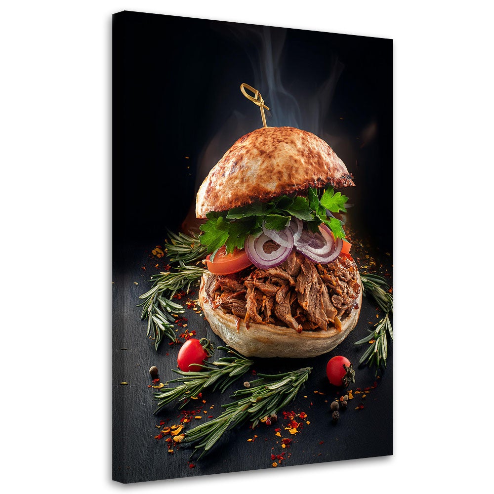 Obraz na płótnie, Burger Jedzenie Kuchnia 40x60