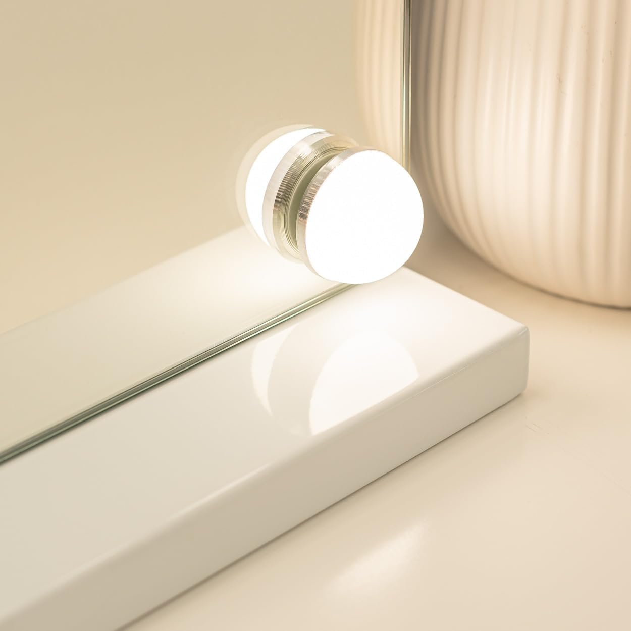 Flamingueo Miroir de Maquillage 15 Led 3 Modes 58x43x12cm Blanc - 5