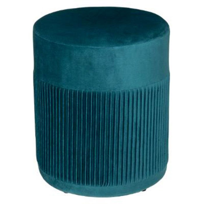 Puff «nofy» - terciopelo - azul cerceta h38 cm - atmosphera créateur d'intérieur