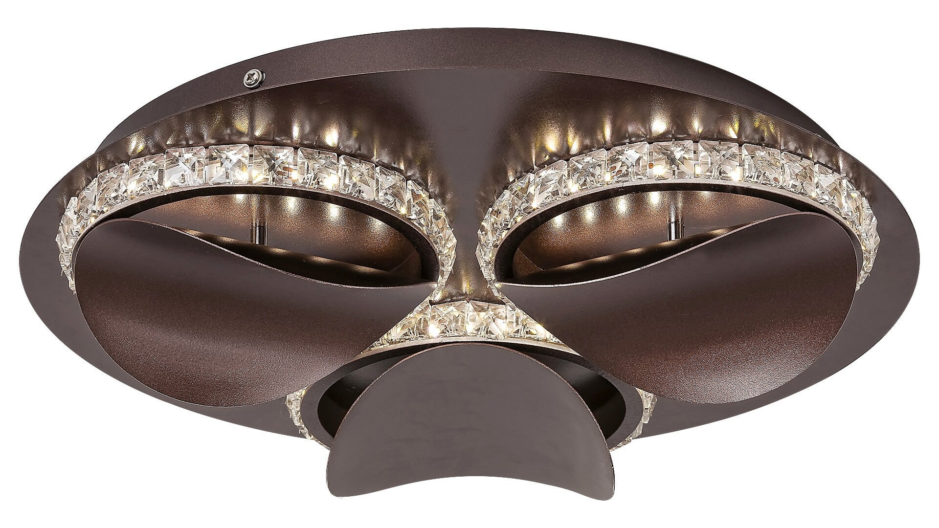 Plafon Capriana okrągły brązowy metalik LED 18W 4000K 720lm wym: 8,9 x 38 cm IP20 kryształ Rabalux