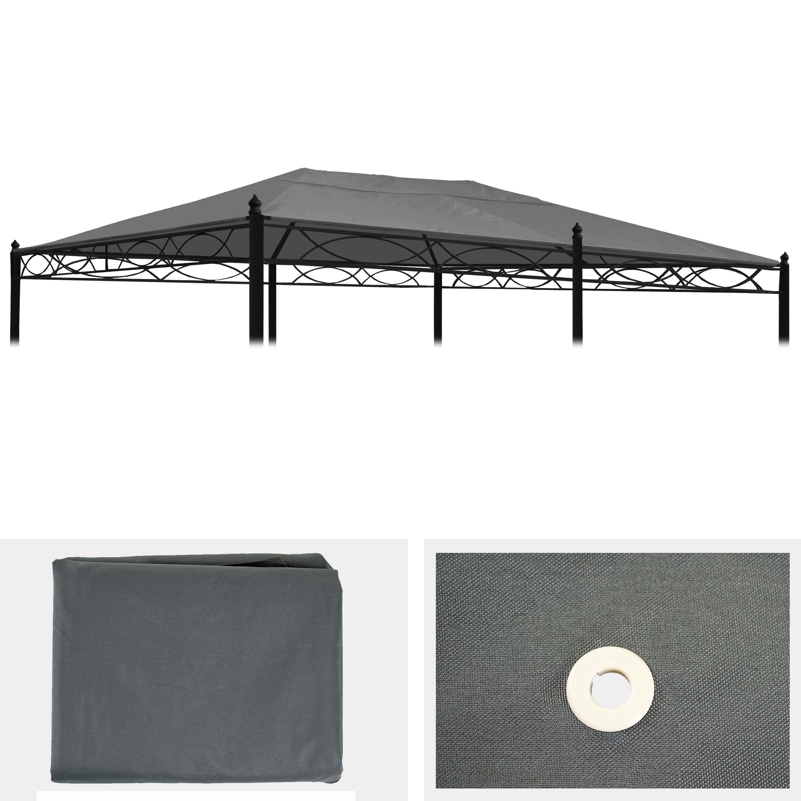 Wymienne poszycie do pawilonu dachowego pergola Cadiz 5x3m ~ Szary
