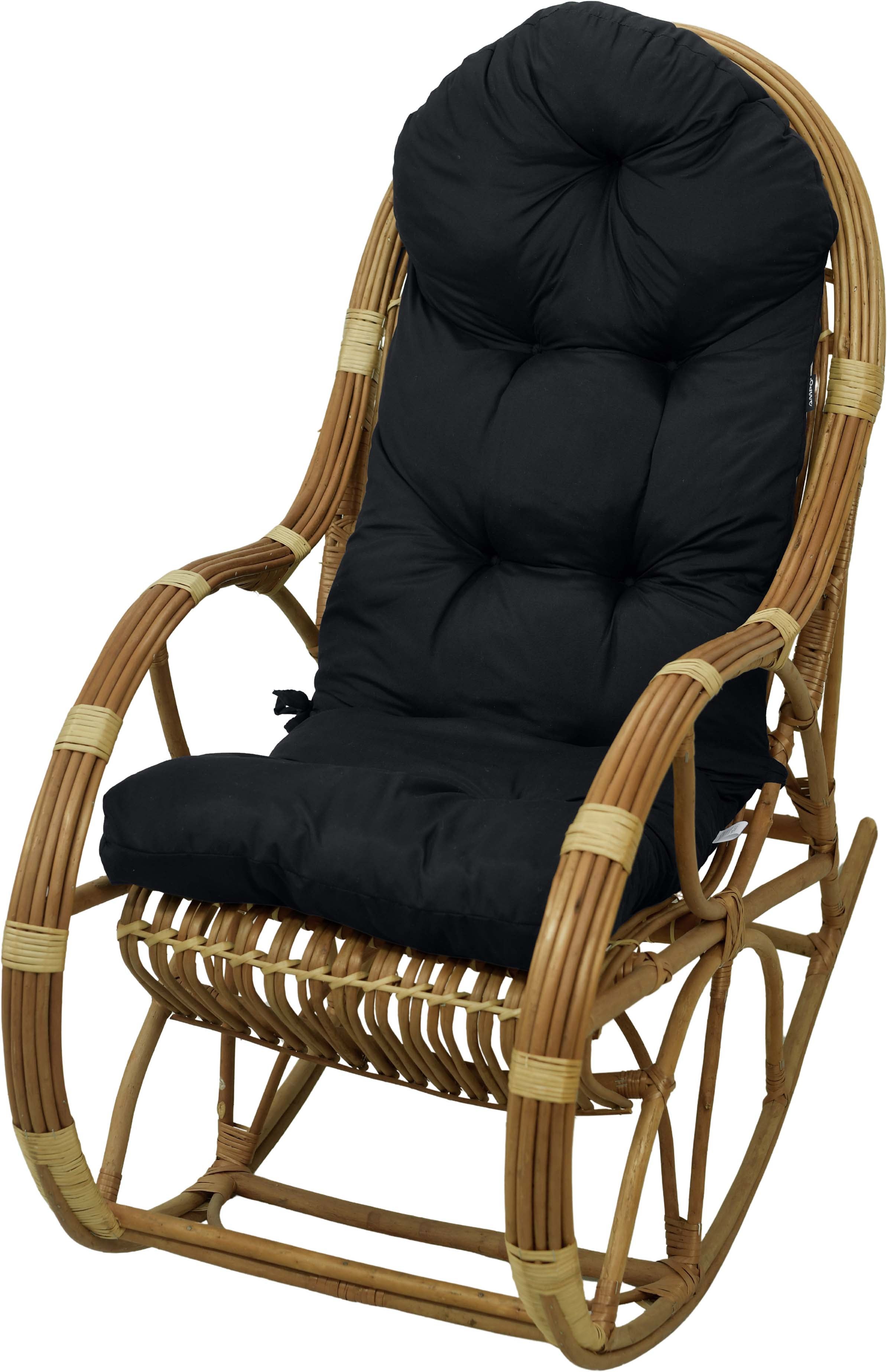 Poduszka na fotel bujany rattanowy wiklinowy AMPO czarny 1 szt.