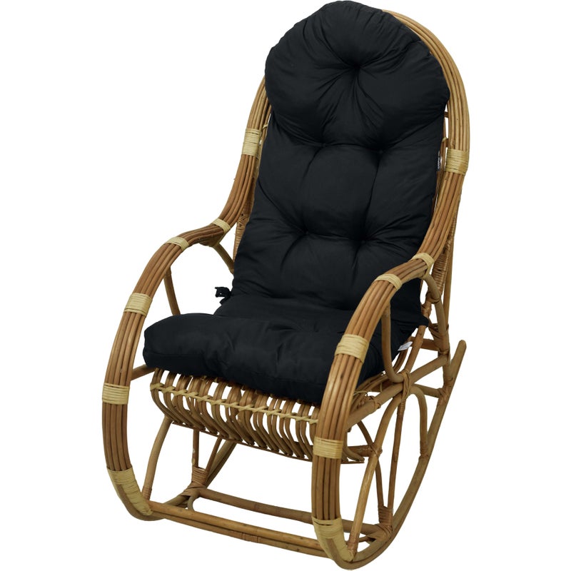 Poduszka na fotel bujany rattanowy wiklinowy AMPO czarny 1 szt.