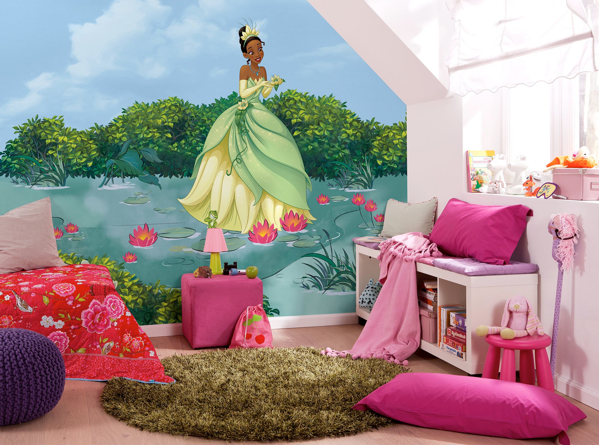 Fototapeta księżniczka Tiana zielonymIniebieskim - 300 x 250 cm - DISNEY