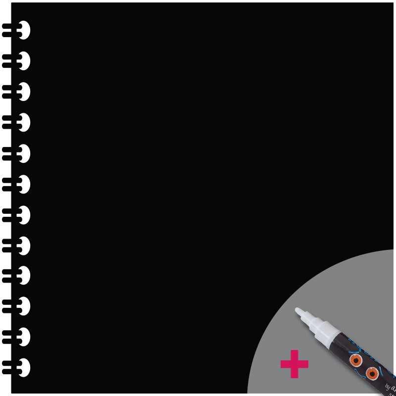 Adesivo lavagna taccuino + bianco gesso liquido - Sticker adesivo - adesivi murali - 35x35cm - 5