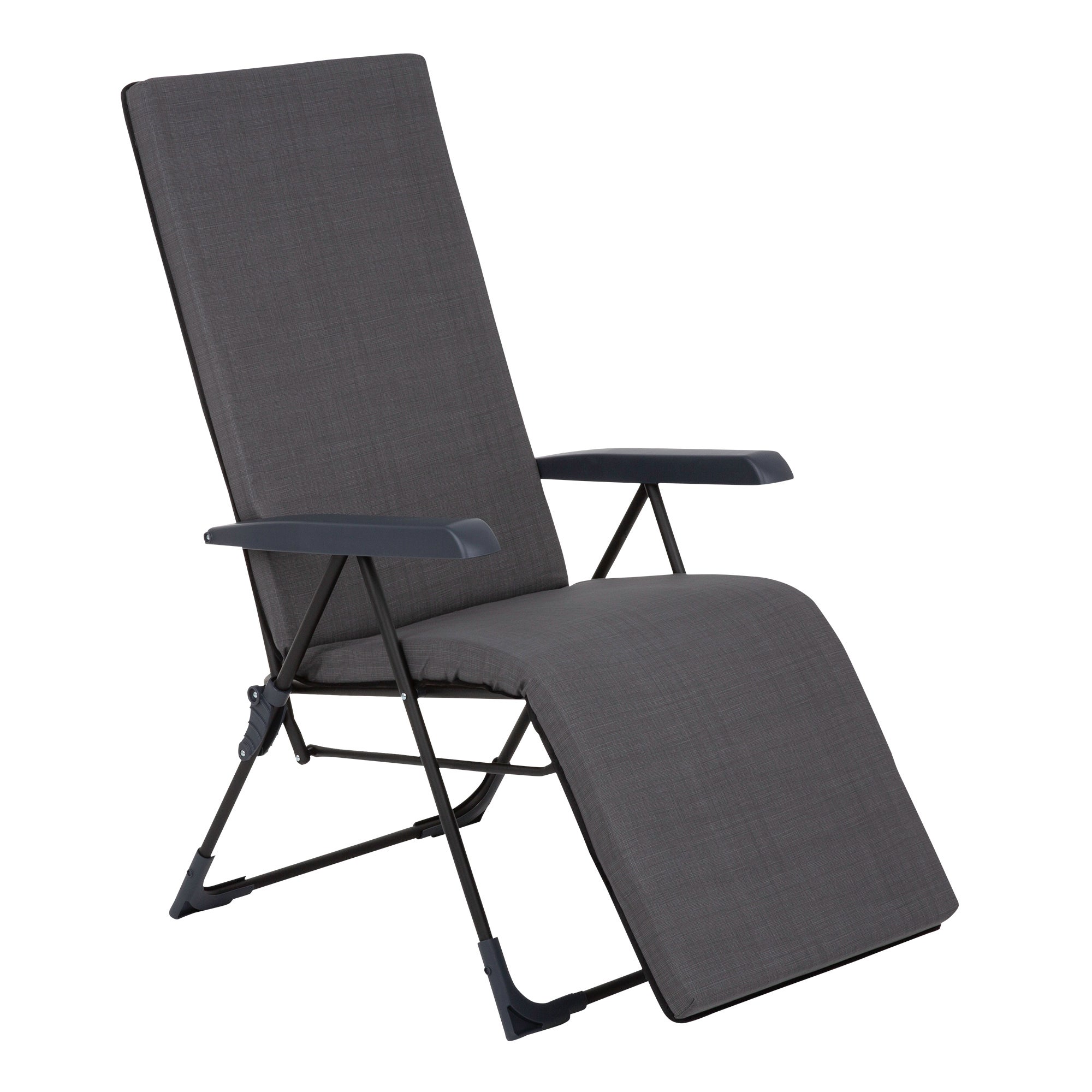 Fotel ogrodowy rozkładany z podnóżkiem w kolorze antracytowym Barletta Plus Black Edition PATIO