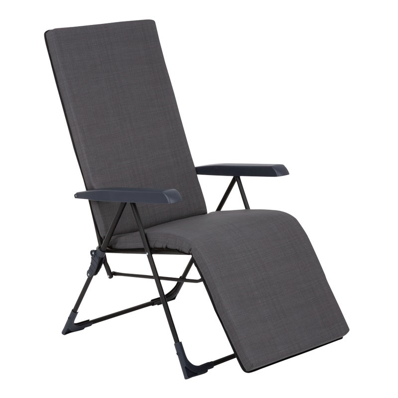 Fotel ogrodowy rozkładany z podnóżkiem w kolorze antracytowym Barletta Plus Black Edition PATIO