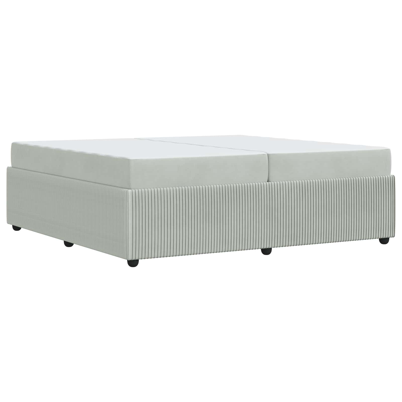 Cadre de lit gris clair, tissu, pour la chambre, 200 × 200 cm - 7