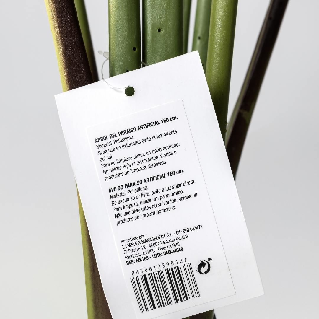 Planta Artificial Tropical, Ave del Paraíso Strelitzia 160cm. Gran Realismo con Maceta para Decoración Interior Salón Hogar y Oficina - 3