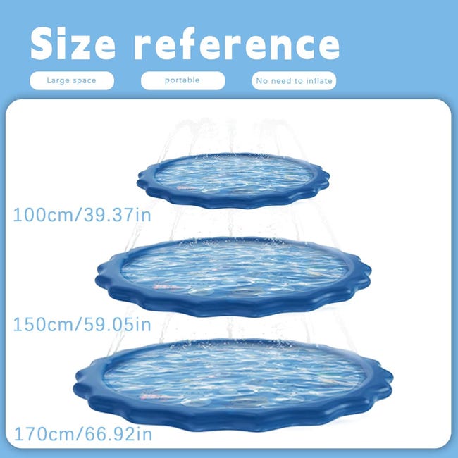 MZJAUVF 170cmTapis de Jet d'eau, Tapis Enfant de Jet d'eau, Durable Splash Pad,Tapis de Jet d'eau pour Jouets Enfants, Tapis de Jet d'eaus pour Enfants et Chiens pour Jouets d'eau de Extérieure MZJAUVF 170cmTapis de Jet d'eau, Tapis Enfant de Jet d'eau, Durable Splash Pad,Tapis de Jet d'eau pour Jouets Enfants, Tapis de Jet d'eaus pour Enfants et Chiens pour Jouets d'eau de Extérieure