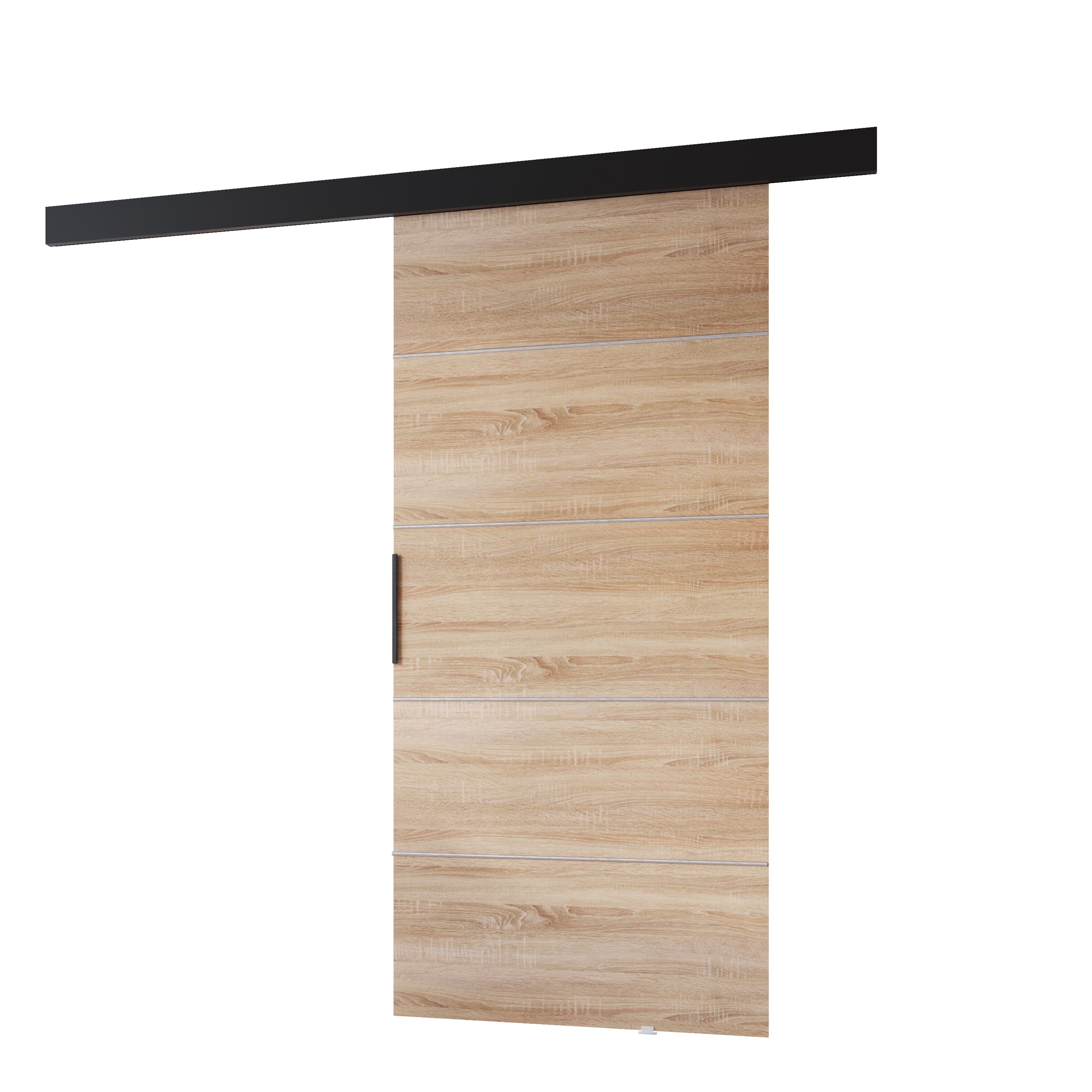 Drzwi przesuwne wewnętrzne PRIMB 96 cm dąb sonoma /czarny.