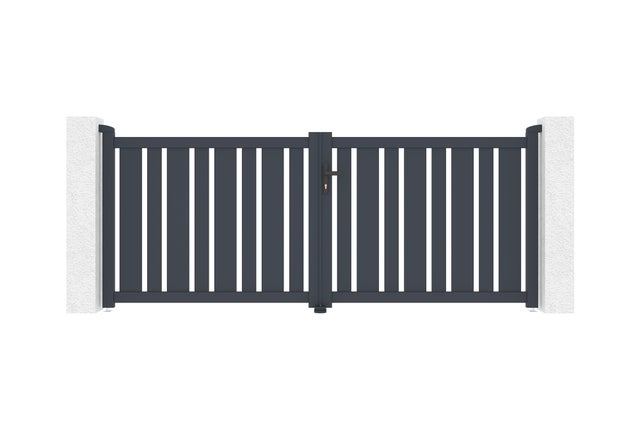 Portail battant 3m VEYMONT H.120cm aluminium gris