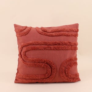 Atmosphera Coussin Lilou Déhoussable 45x45cm - Rose Terracotta Velours