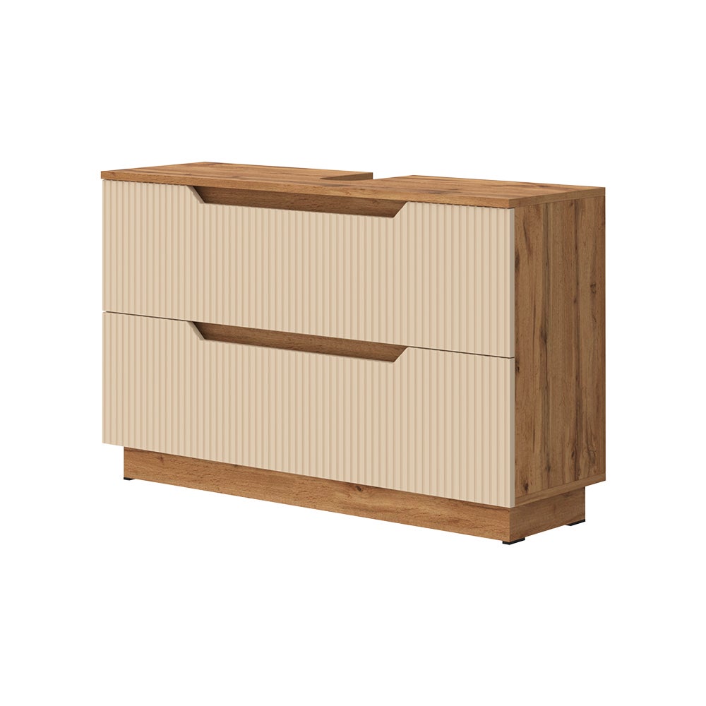 Vicco Szafka na wannę Lotta, Dąb/kaszmir w paski, 99.4 x 62.5 cm z 2 szufladami