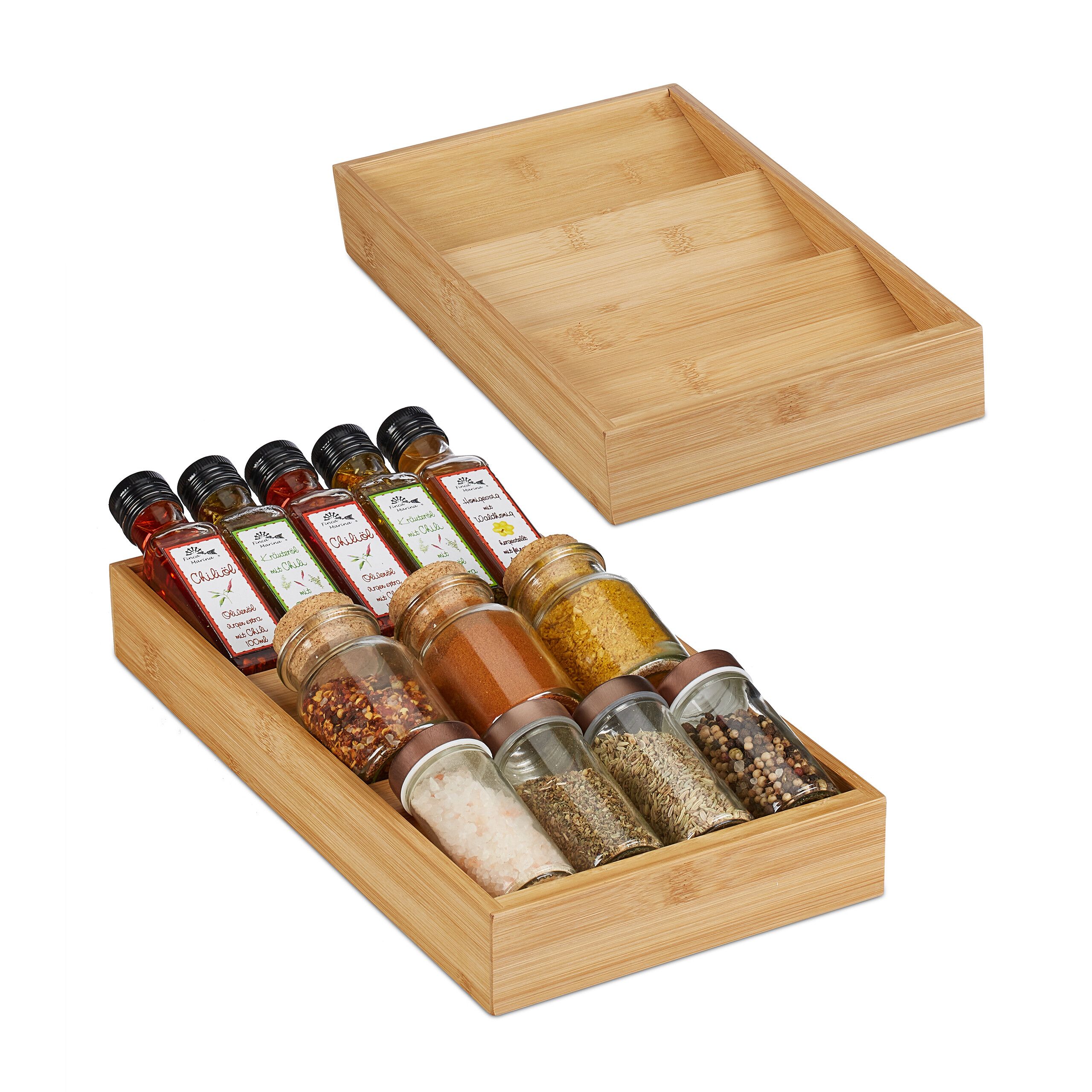 Relaxdays Especieros para Cajones, Organizadores Botes Especias