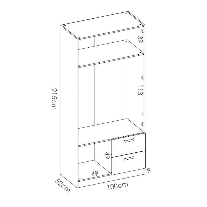 MAXI Armario 2 puertas 2 cajones blanco - 6