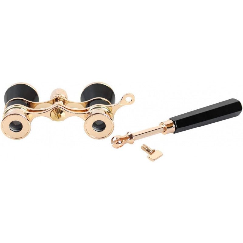 Jumelles d'opéra, jumelles de théâtre 3 x 25, portables, compactes et légères avec poignée pour adultes et enfants (noires) - 3