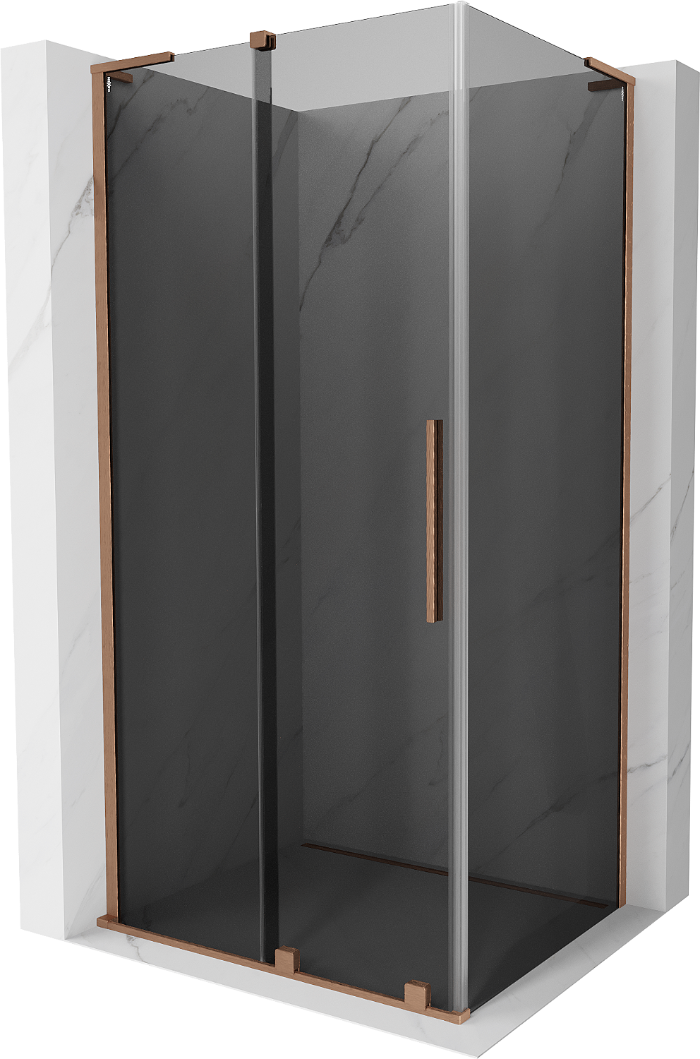 Mexen Velar L kabina prysznicowa rozsuwana 120 x 85 cm, grafit, miedź szczotkowana - 871-120-085-43-65