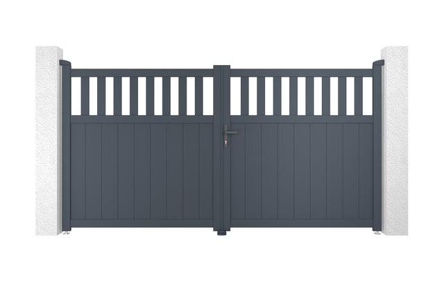 Portail battant 3m SANTIS H.160cm aluminium gris