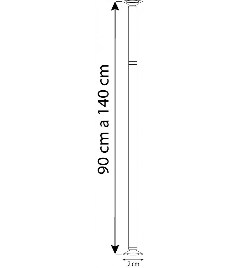 Tringle à Rideau Sans Perçage Ø20 mm - 90 à 140 cm - 3