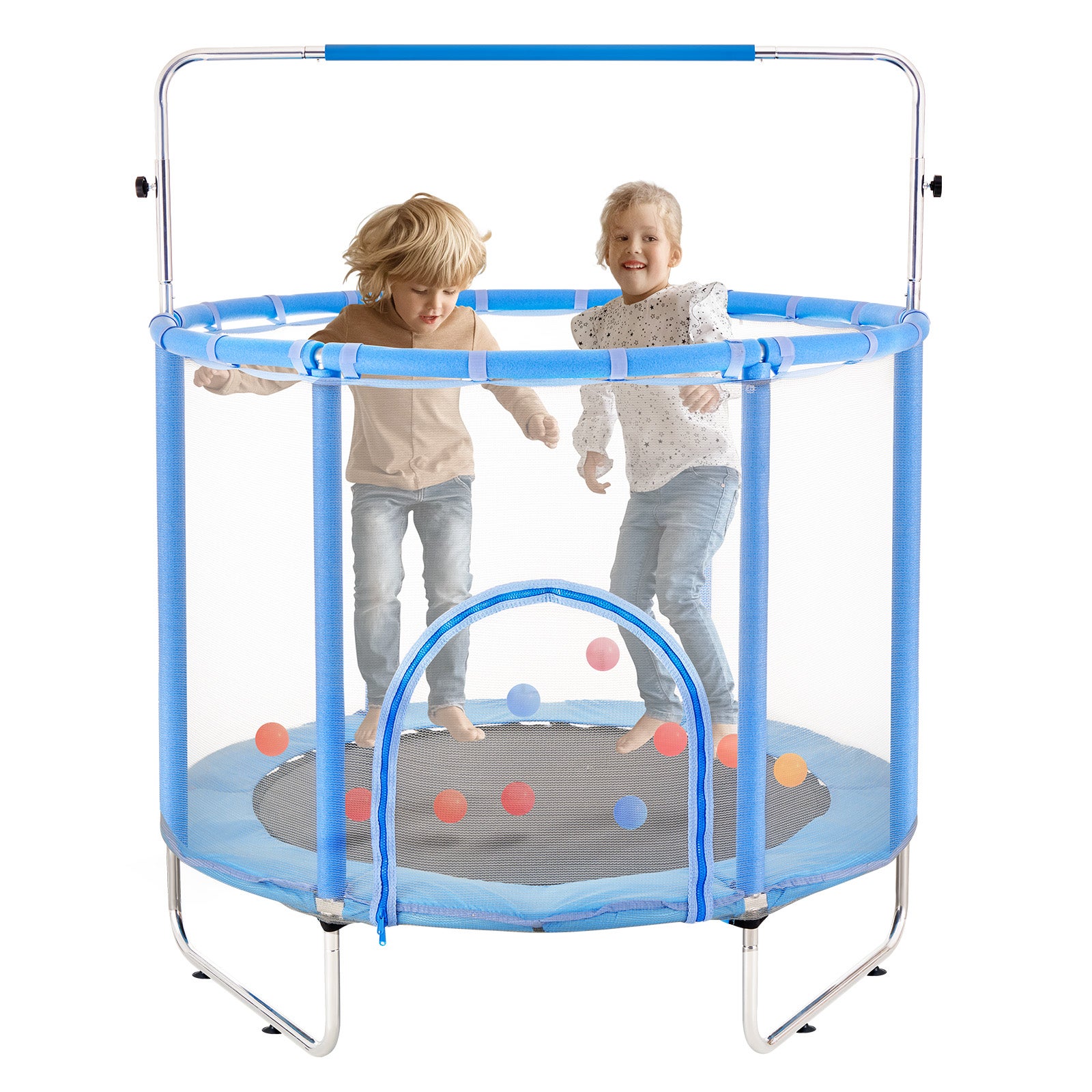 Mini trampolina dla dzieci Rebounder do ćwiczeń w pomieszczeniach z siatką 147 cm na zewnątrz VEVOR