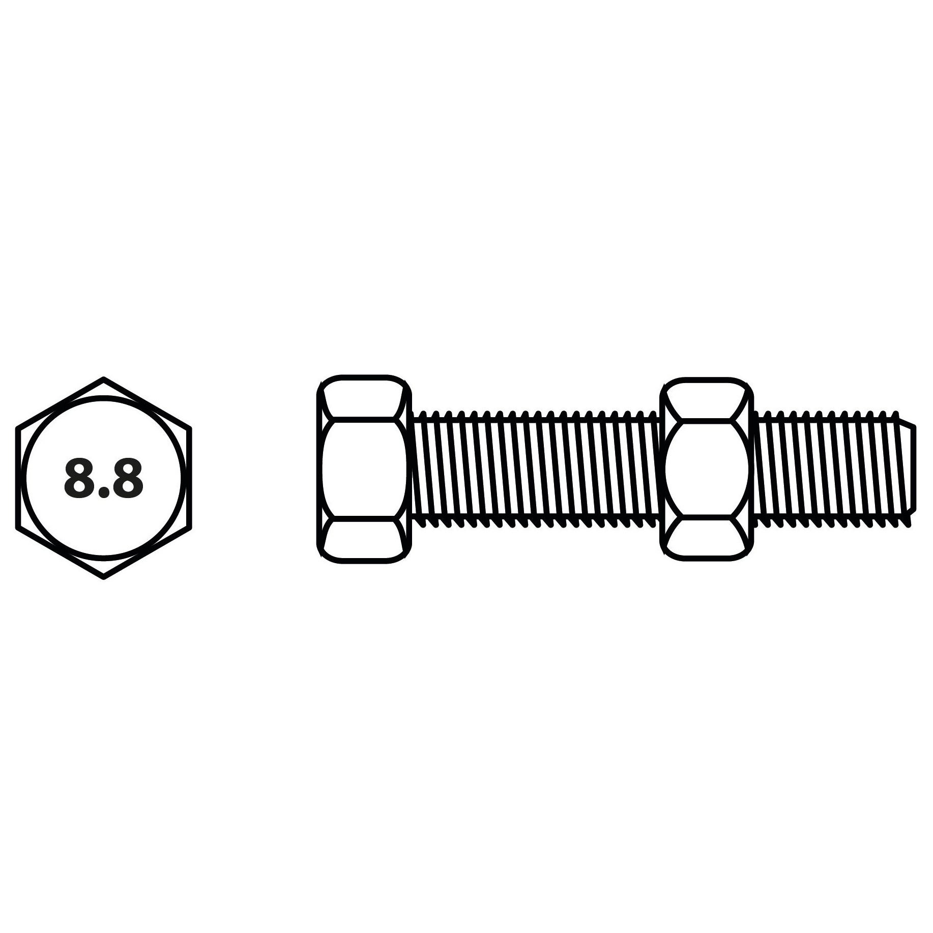 Boulon tete hexagonale Viswood acier zingue 10 60 mm lot de 3 - 2