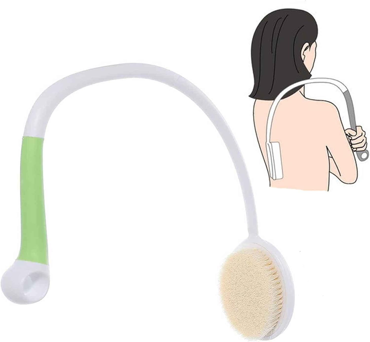 Szczotka do pleców z długim uchwytem - Ergonomiczna szczotka pod prysznic z miękkim włosiem - Do wszystkich części ciała