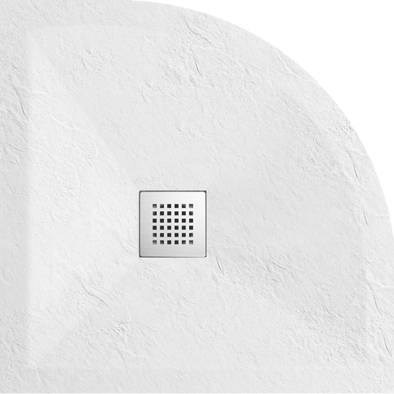 Balneo Brodzik Prysznicowy płaski półokrągły - Brodzik kompozytowy antypoślizgowy antybakteryjny 90x90x2,5cm biały