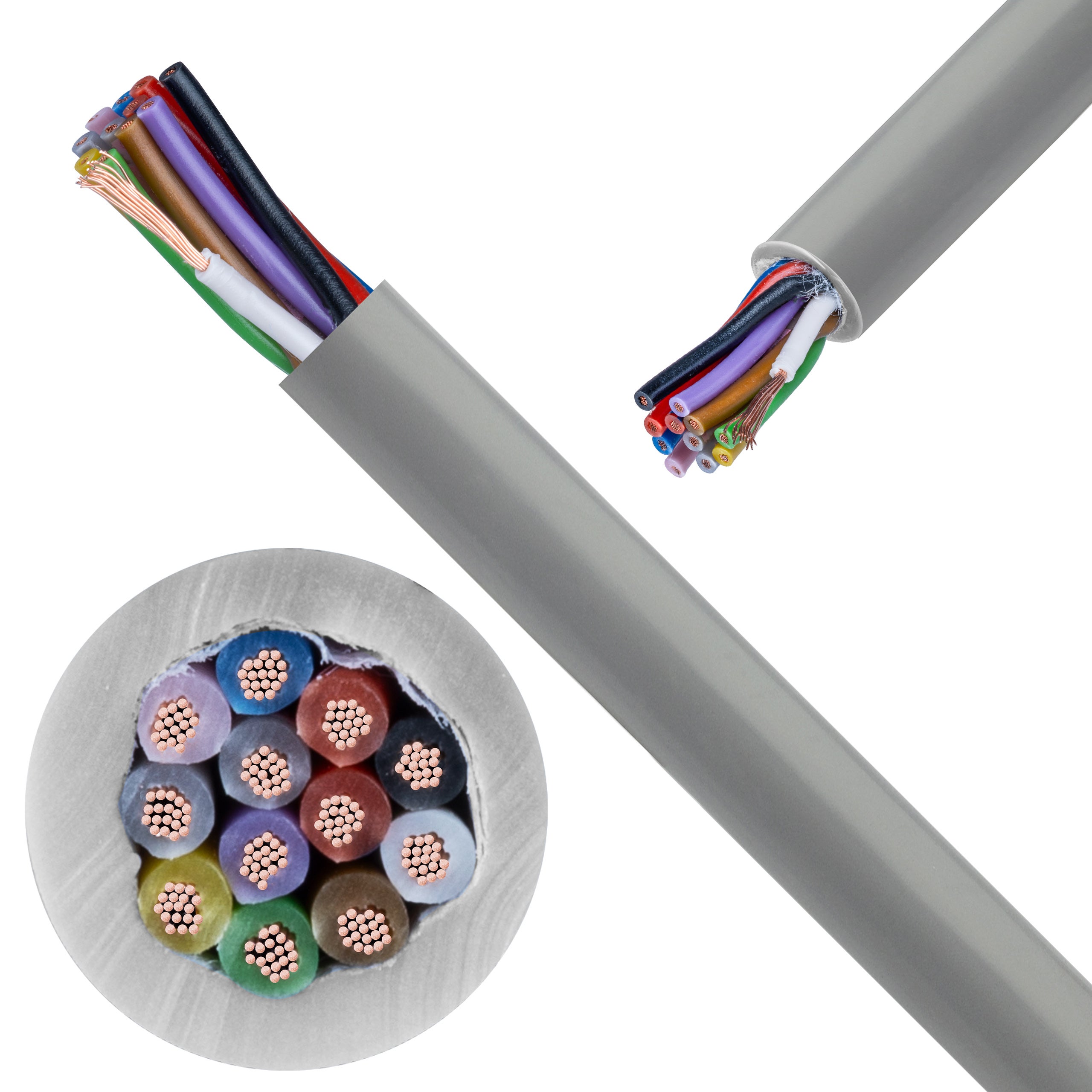 Kabel sterowniczy ELITRONIC LIYY 12x0,14mm2 szary 250/350V olejoodporny linka TKD 100m