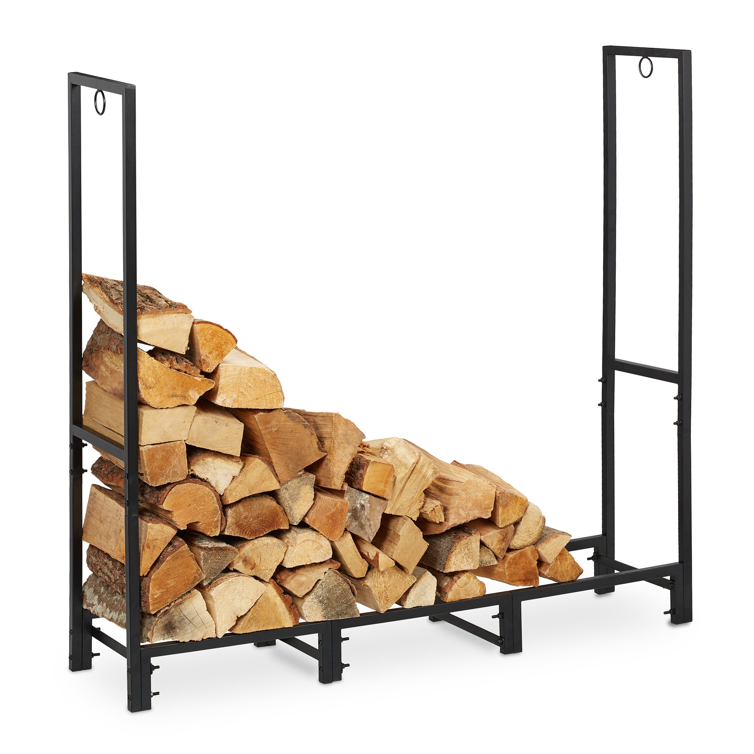 Porte-Bûches Relaxdays 122x245x40cm - Étagère Métal Avec Housse, Capacité 110kg