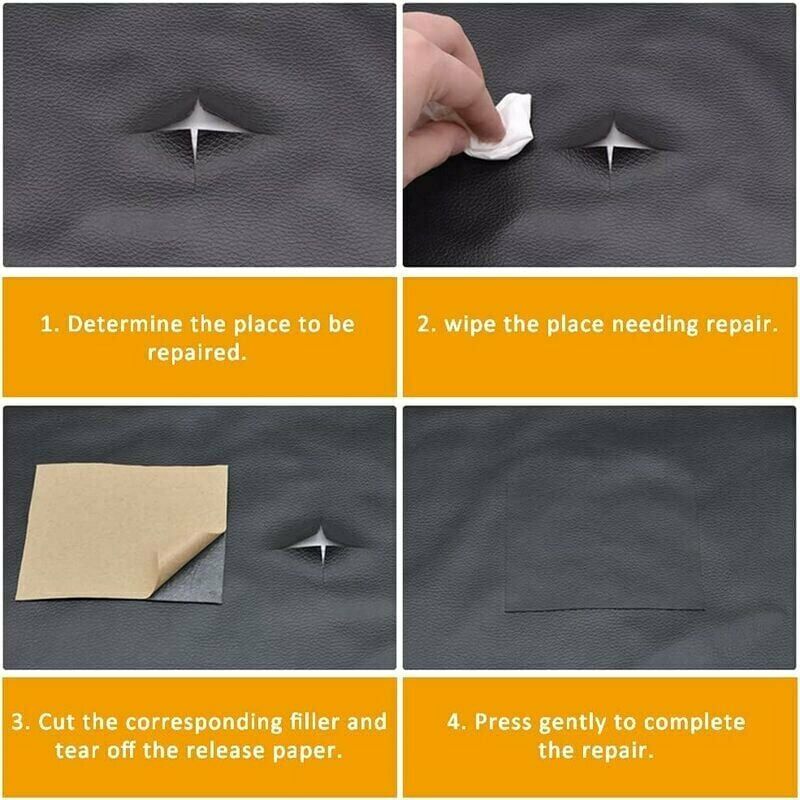Ruban adhésif divers, Patch En Cuir Réparation, Patch En Cuir, 5 pièces patch en cuir auto-adhésif, Cuir artificiel durable, résistant au frottement - 4