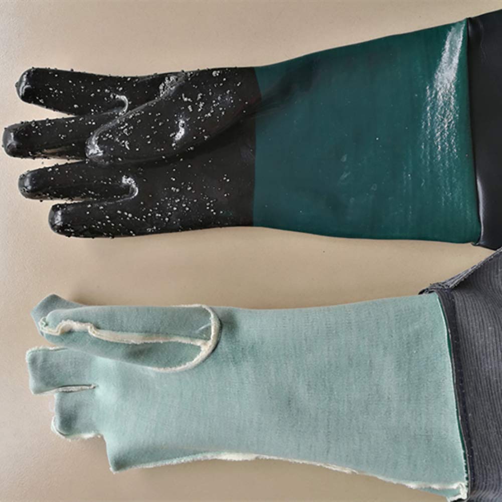 Gants de sablage en caoutchouc ultra résistants, 60 cm, gants pour microbillage, pour cabine de sablage modèle 60, 90, 110, 260, 1, 2 - 2