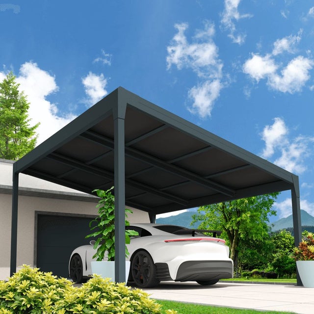 Carport solaire ENERGY 1 pente 3,62x5,926m - 9 panneaux + LED