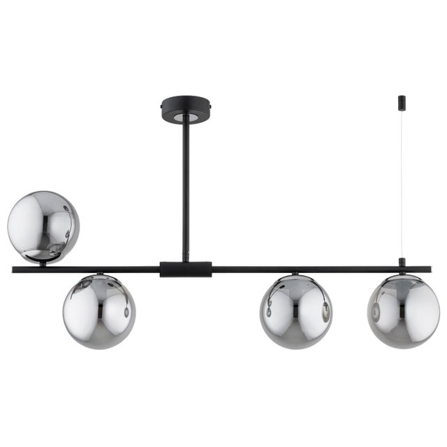 Lampa wisząca Hill czarna-chromowana 4xE14x10W nad stół wym: 52 x 15 x 86 cm szkło Alfa
