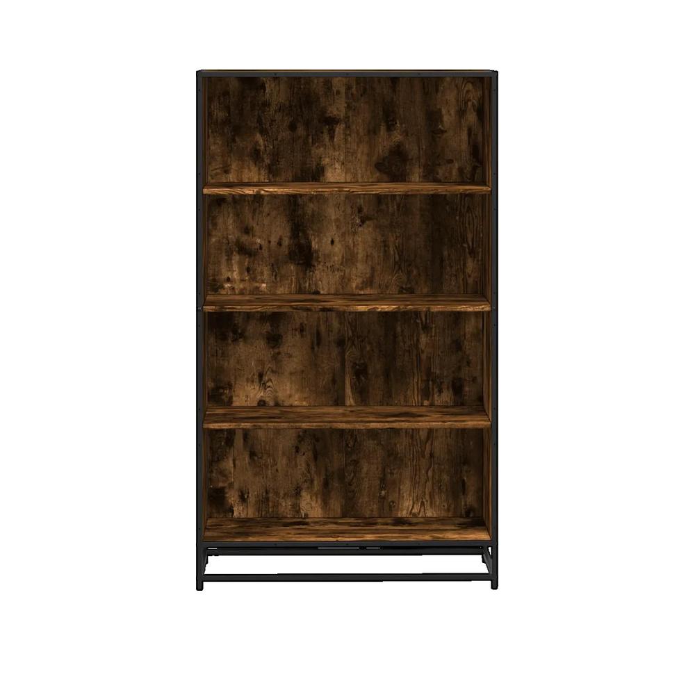 Biblioteczka vidaXL dąb wędzony metal 4 przegrody 139 cm