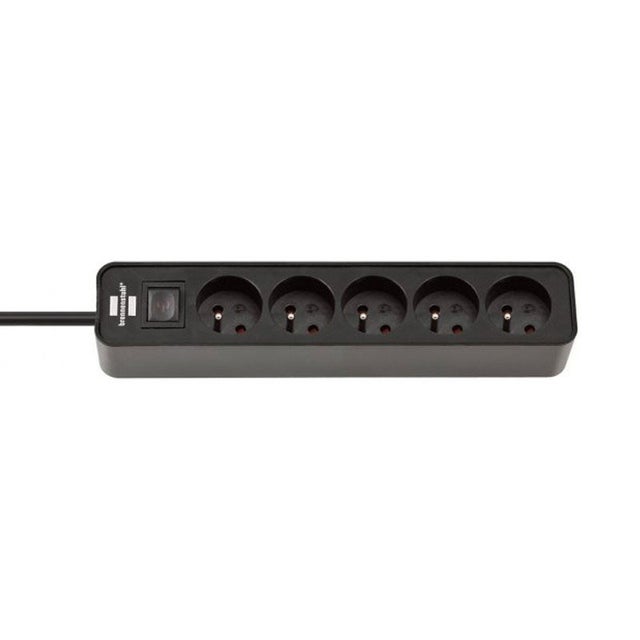 Bloc multiprises avec interrupteur Ecolor 5 x 2P+T noir