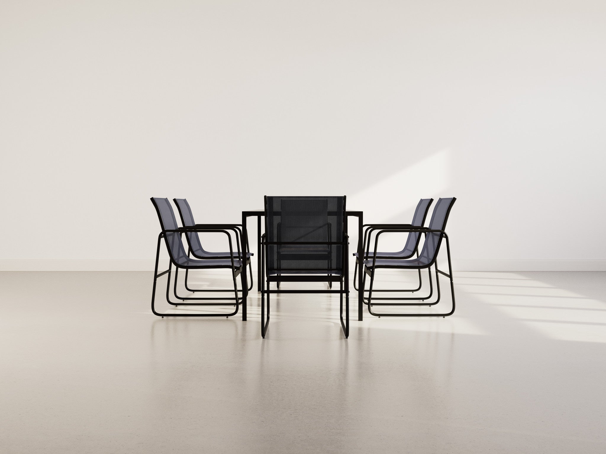 Salon de jardin en Acier Noir 6 personnes - 5