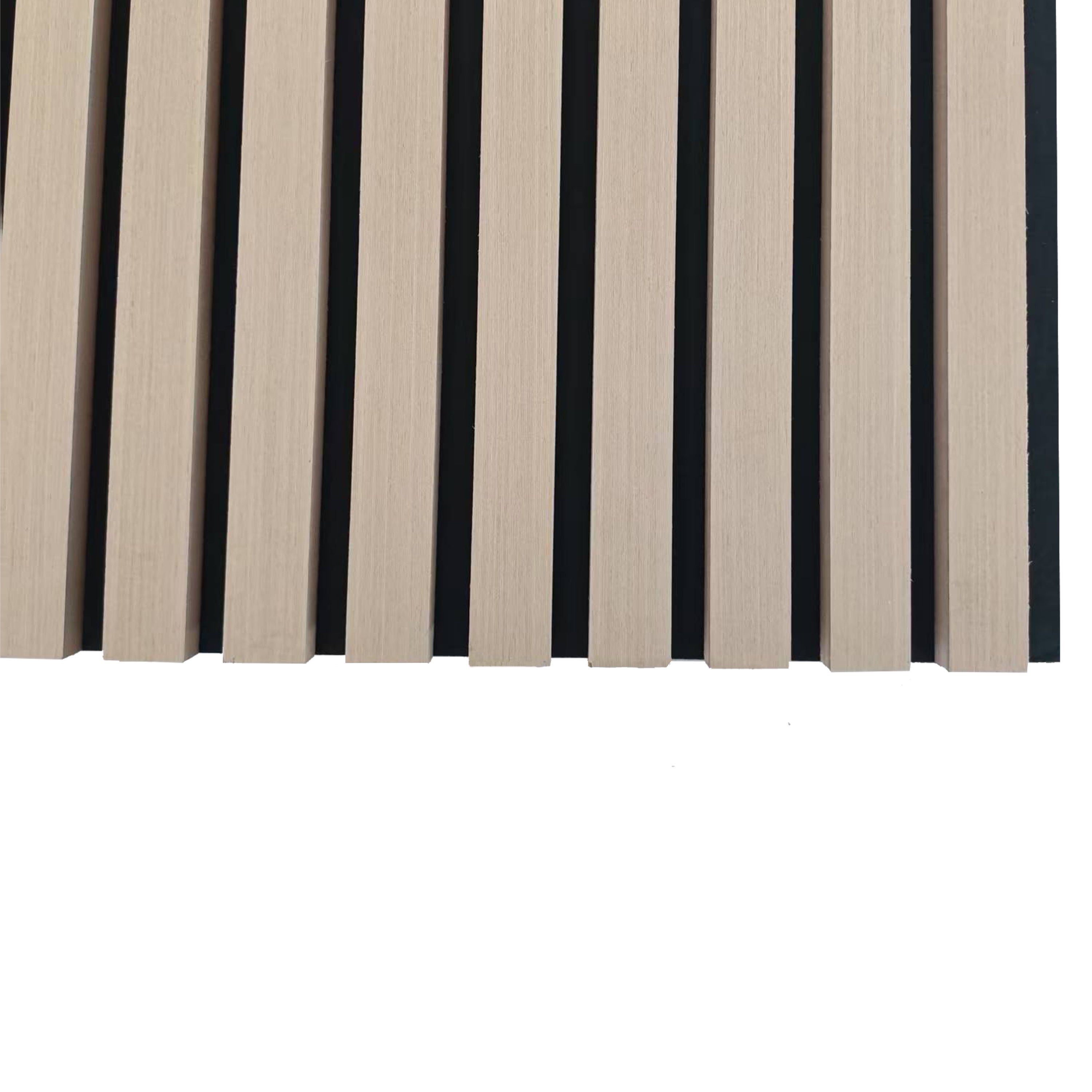 Lot de 3 panneaux muraux acoustiques décoratifs en bois MDF 240 x 60 cm, finition chêne clair, excellente isolation acoustique, installation simple - 5