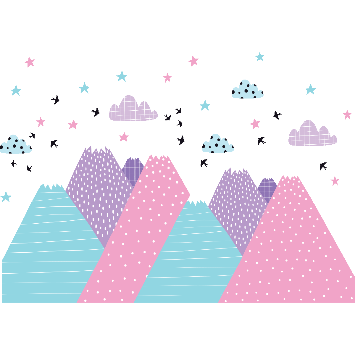 Adesivo bambino di montagna scandinavo natka - Sticker adesivo - adesivi murali - 100x150cm - 2