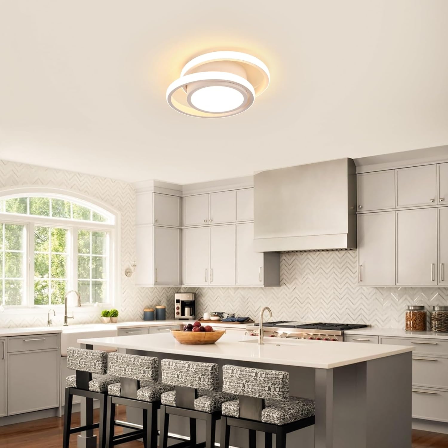 (32 cm di lunghezza) Plafoniera LED, plafoniera LED a forma di cupola, luce bianca calda adatta per camere da letto, corridoi, balconi - 3