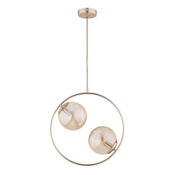 Lampa wisząca Adino złota 2xE14x10W szklane klosze wym: 85 x 15 x 38,5 cm metal Alfa