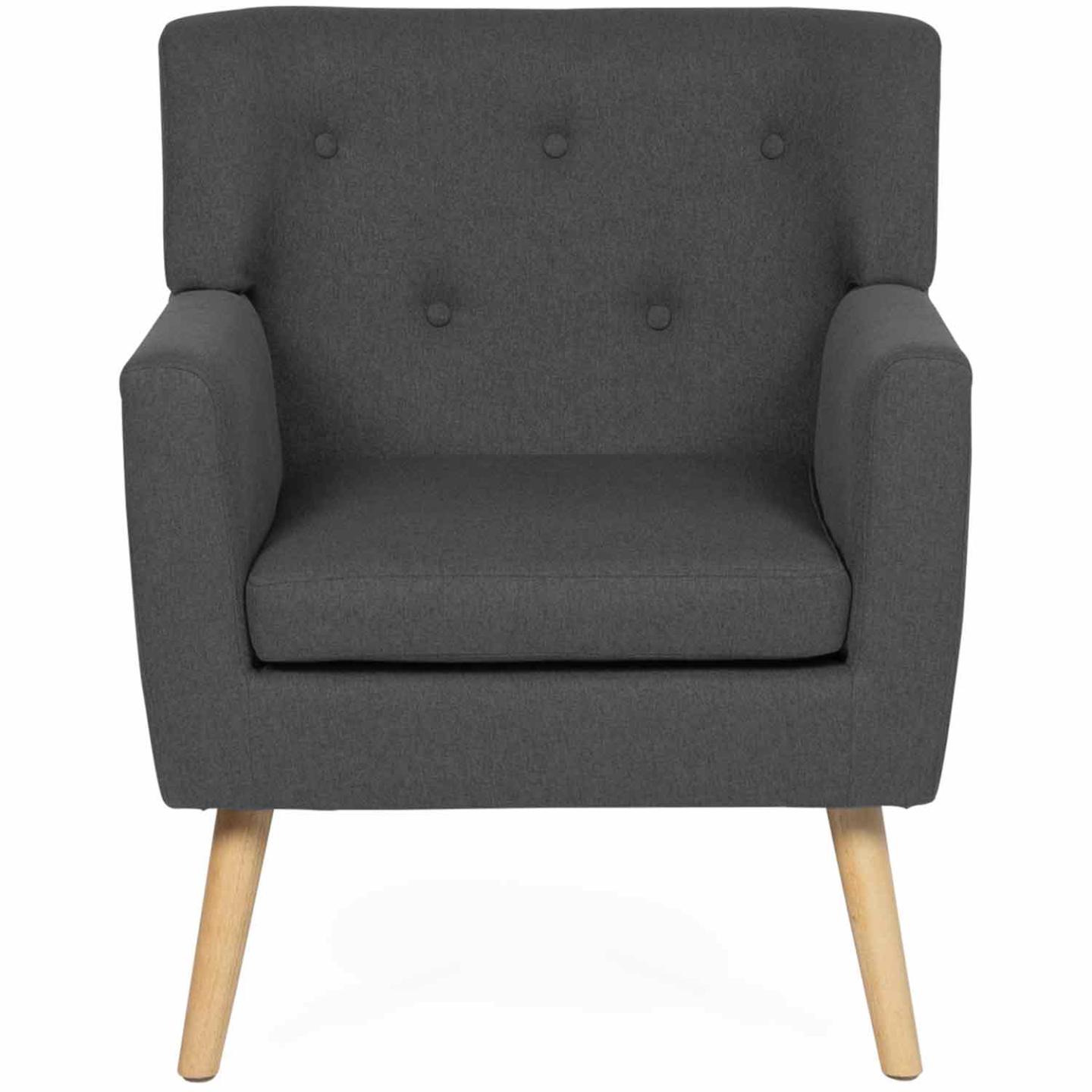 Fauteuil scandinave LIV en tissu gris anthracite - 3