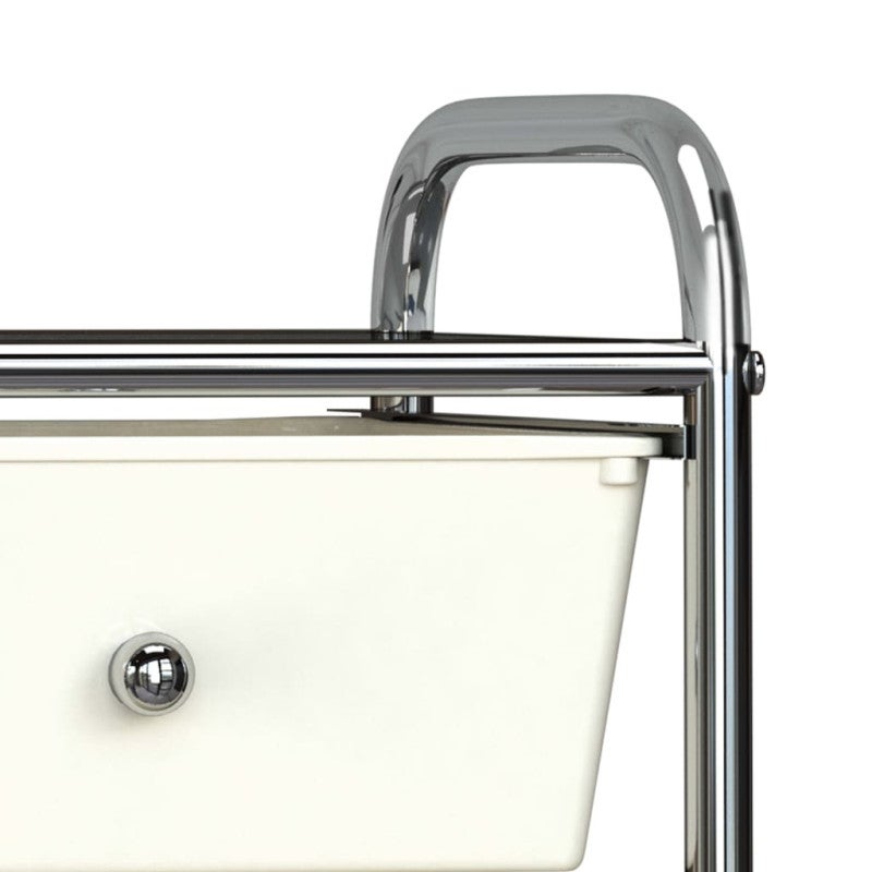 Chariot de rangement mobile à 4 tiroirs Blanc Plastique - 5