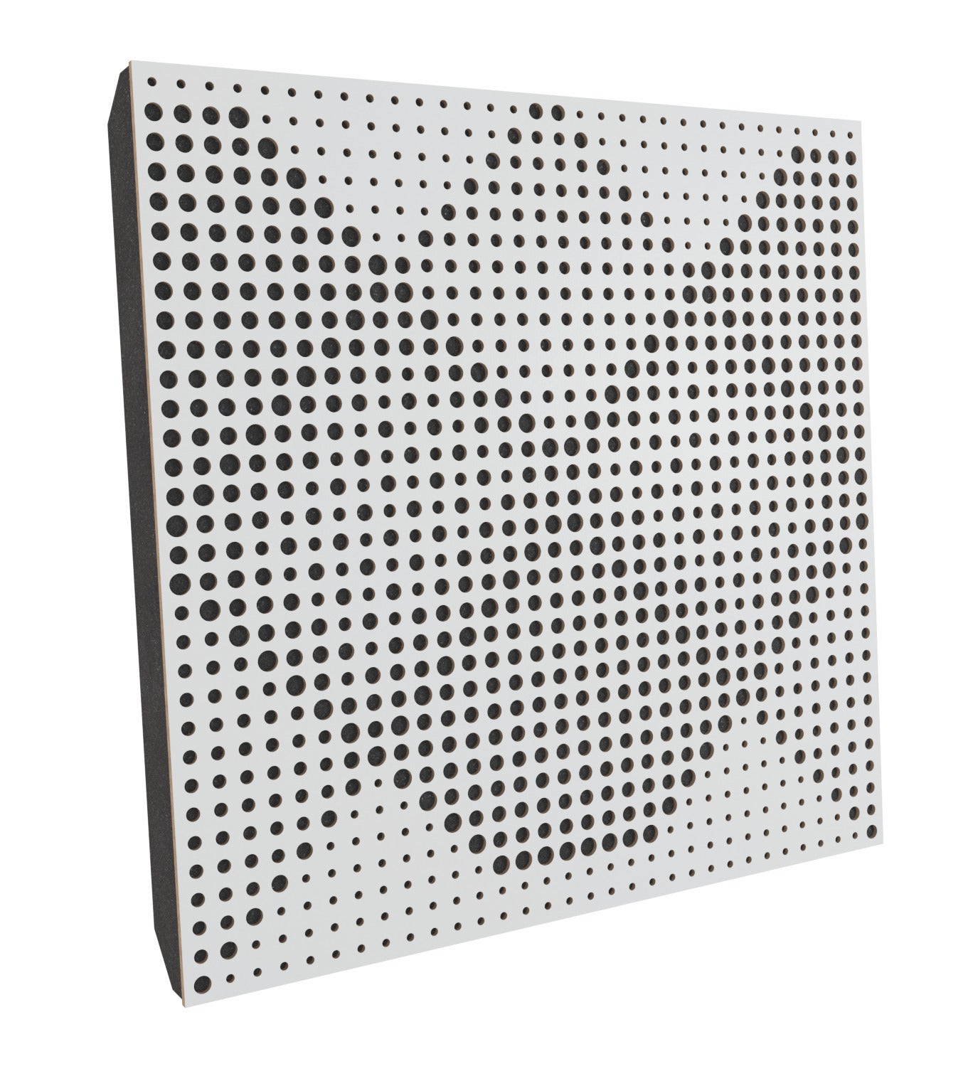 Lot de 2 Panneaux acoustiques insonorisants WILDS 50x50x5 cm - 0.5 m² surf.totale - MDF perforé laminé et mousse acoustique - Blanc - 2