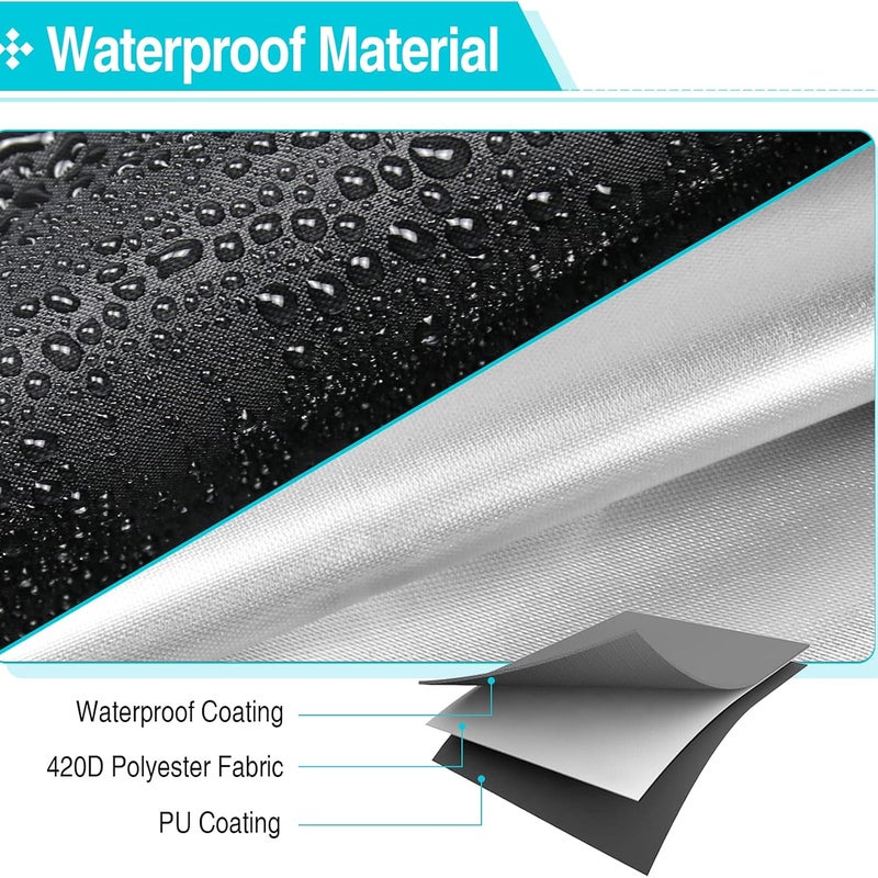 Pokrowiec na piec do pizzy, wodoodporny, tkanina Oxford, czarny, 81 x 42 x 64 cm