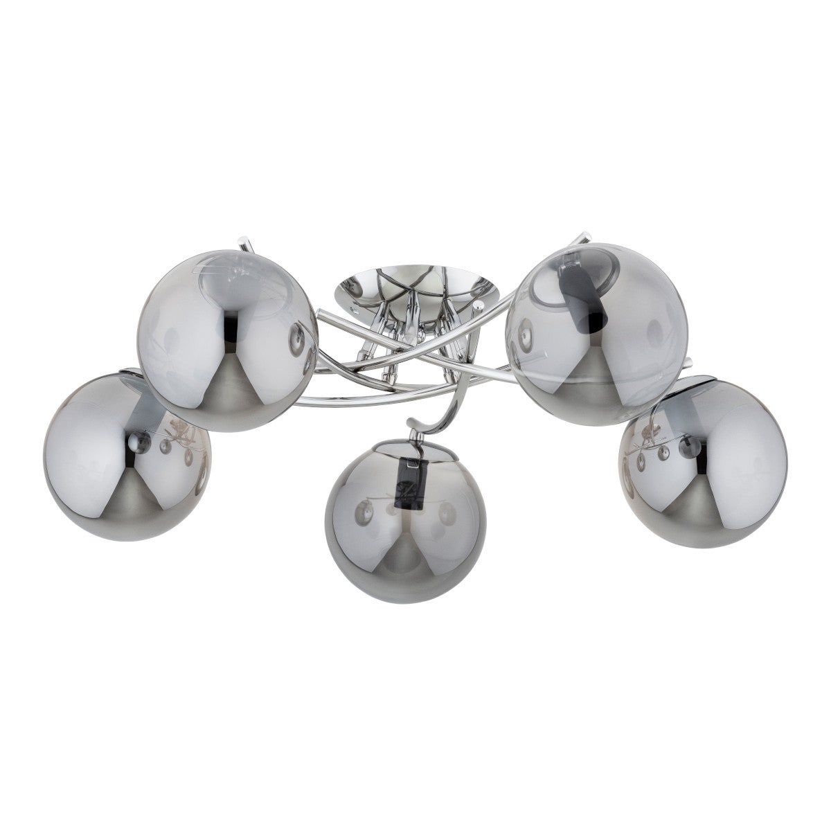 Lampa sufitowa wisząca Savi chromowana dymiona 5xE14x10W nowoczesna wym: 22 x 65 x 65 cm szkło Alfa